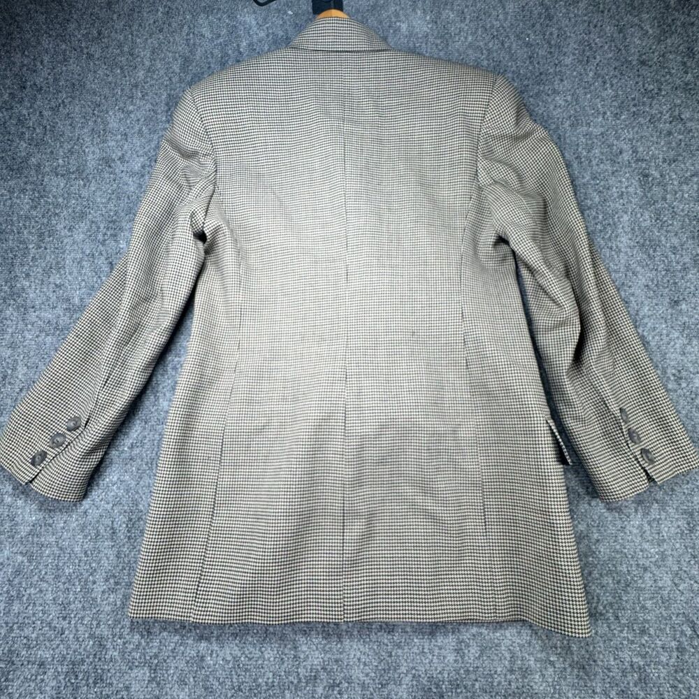 Vintage Ellen Tracy Linda Allard Wool Houndstooth Double Breasted Blazer Sz 8 - Picture 5 of 8